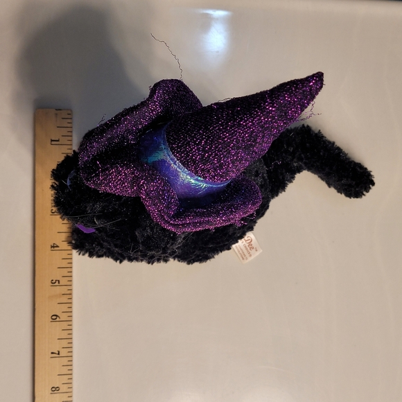 Black Cat With Sparkling Purple Witch's Hat & Jack O Lantern Bow-Tie DAN DEE - Picture 5 of 16